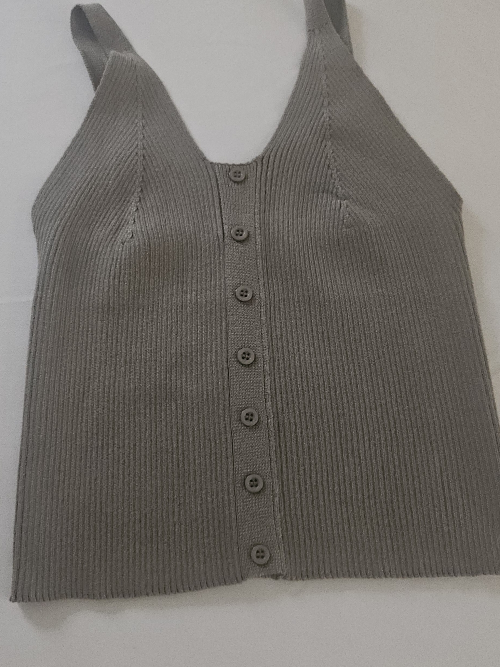 Active USA Ribbed Button-Front Tank — Olive Green